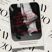 Modern, handskrivet foto Spara datum