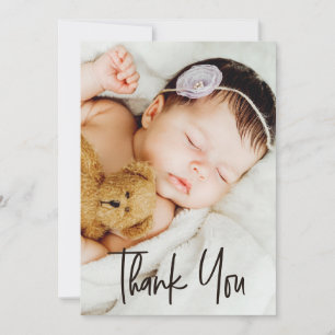 Modern handstil för anpassad babyflicka shower fot tack kort