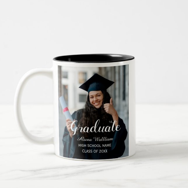 MODERN HANDSTIL GRADUERAD ANPASSNING FOTO Två-Tonad MUGG (Vänster)