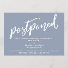 Modern handstil uppskjuten Bröllop Dusty Blue Inbjudningar