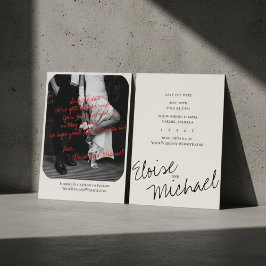 Modern Handwritten Overlay Photo Save the Date Inbjudningar