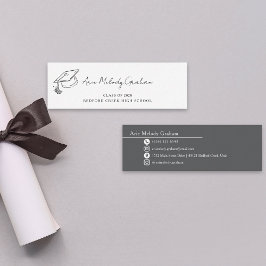 Modern Handwritten Script Graduate Name Card Mini Visitkort