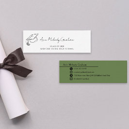 Modern Handwritten Script Graduate Name Card Mini Visitkort