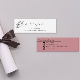 Modern Handwritten Script Graduate Name Card Mini Visitkort