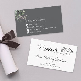 Modern Handwritten Script Graduate Name Card Visitkort