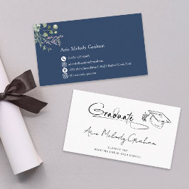 Modern Handwritten Script Graduate Name Card Visitkort