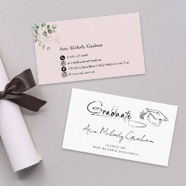 Modern Handwritten Script Graduate Name Card Visitkort