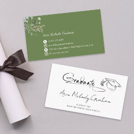 Modern Handwritten Script Graduate Name Card Visitkort