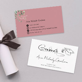 Modern Handwritten Script Graduate Name Card Visitkort