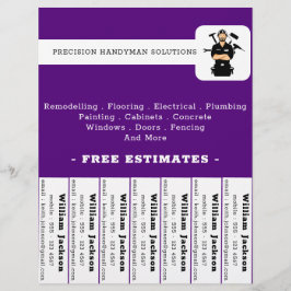 Modern handyman construction custom logo reklamblad