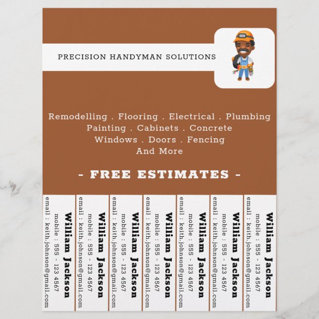 Modern handyman construction custom logo reklamblad (Framsidan)