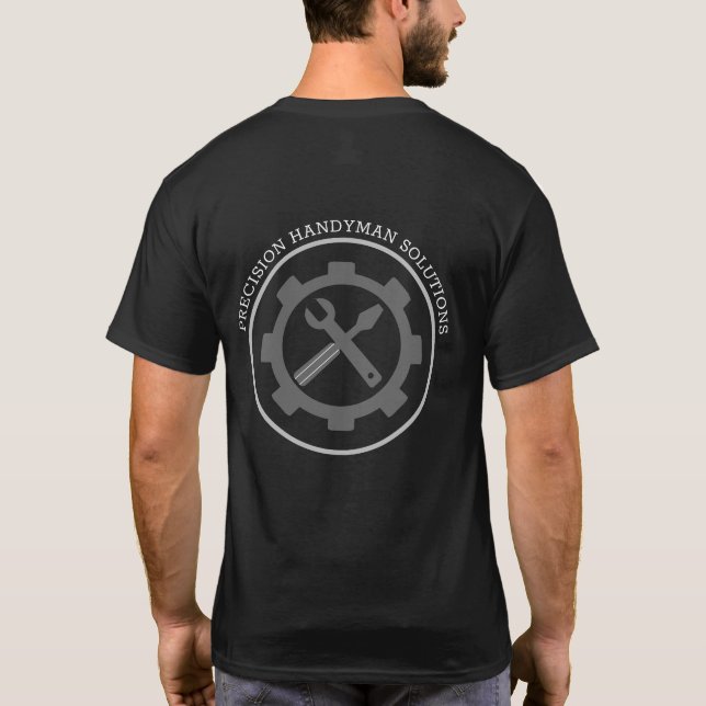 Modern handyman construction custom logo t shirt (Baksida)