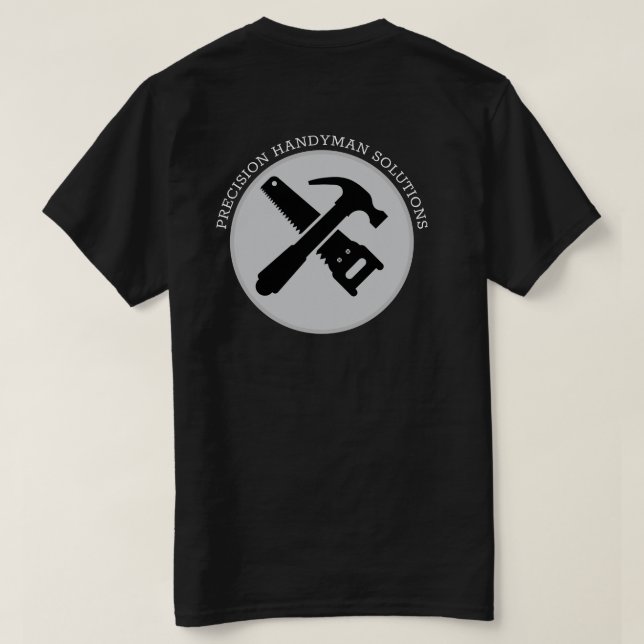 Modern handyman construction custom logo t shirt (Design baksida)
