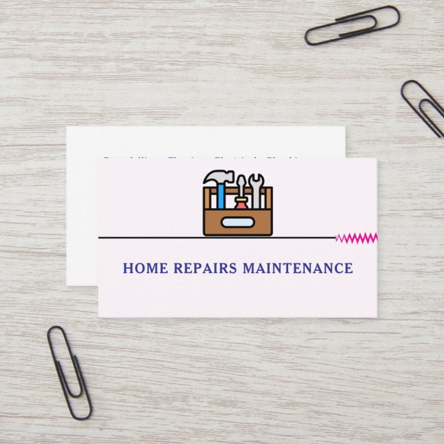 Modern handyman construction custom logo visitkort (Fram/Back In Situ)