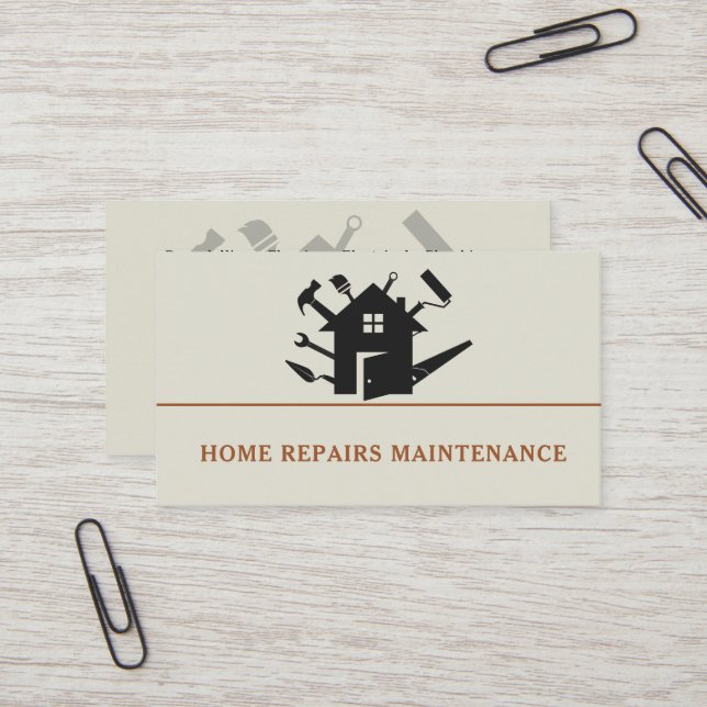 Modern handyman construction custom logo visitkort (Fram/Back In Situ)