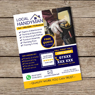 Modern Handyman Service Folder Reklamblad