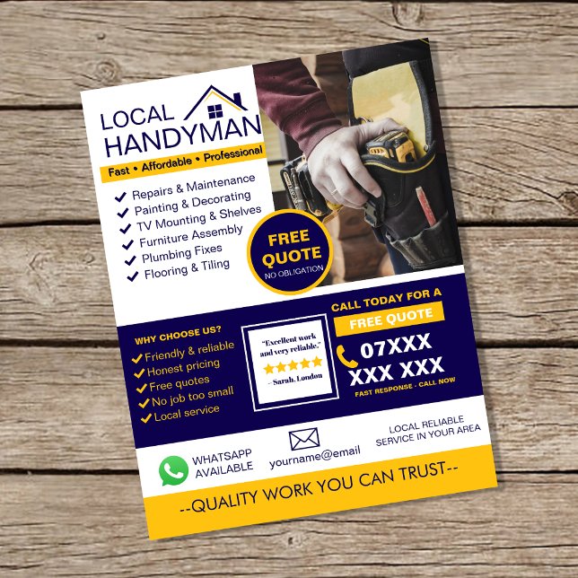 Modern Handyman Service Folder Reklamblad (Skapare uppladdad)