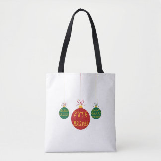 Modern Hanging Christmas Ornaments Tote Tygkasse