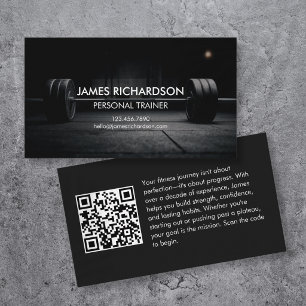 Modern hantelbild Personlig tränare QR-kod Visitkort