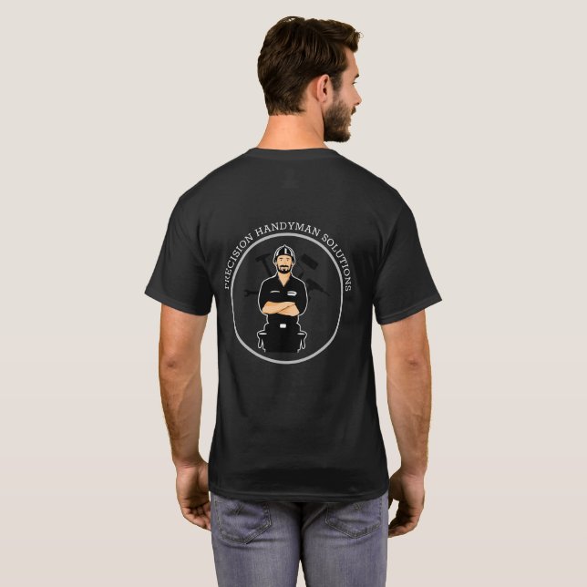 Modern hantverkare konstruktion anpassad logotyp t shirt (Hel baksida)