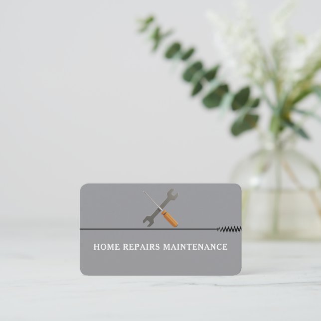 Modern hantverkare konstruktion anpassad logotyp visitkort (Stående Fram)