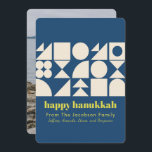 Modern Hanukkah Blue Geometric Back Photo Julkort<br><div class="desc">Säg Lycklig Hanukkah med det här enkla och moderna konturkortet i blått,  personlig med ditt namn och din bild.</div>