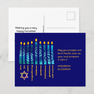 Modern HANUKKAH Christian Messianic Helg Vykort
