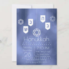 Modern Hanukkah Dreidels Party Inbjudningar