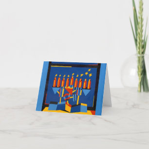 Modern Hanukkah lampa Helgkort
