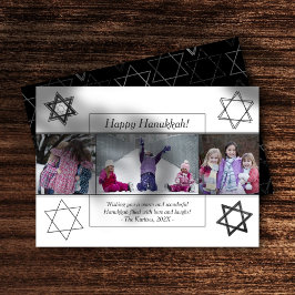 Modern Hanukkah Monochrome Star of David 3 Photo Julkort