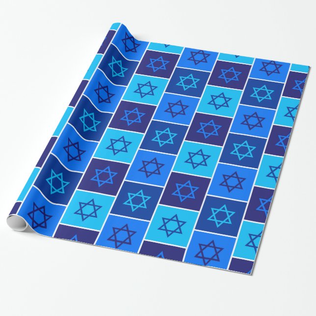 Modern Hanukkah mönster Presentpapper (Utrullad)