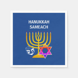 Modern HANUKKAH SAMEACH Pappersservett