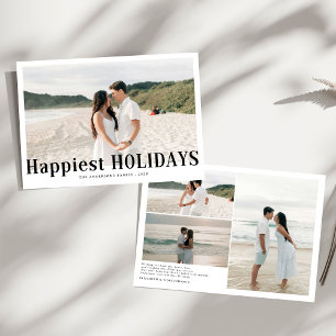 Modern Happiest Helgdagars Par Photo Julkort