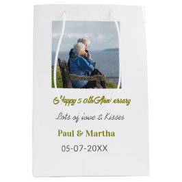 Modern happy 50th anniversary add name date photo 