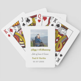 Modern happy 50th anniversary add name date photo  casinokort