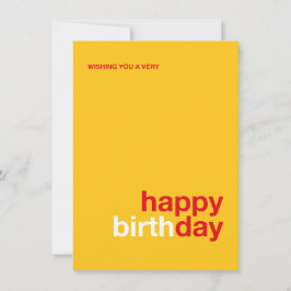 Modern Happy Birthday Card – Minimal Design Inbjudningar