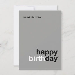 Modern Happy Birthday Card – Minimal Design Inbjudningar