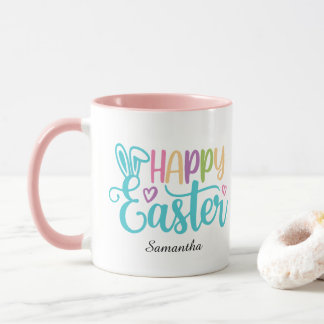 Modern Happy Easter Typography Customizable Name Mugg