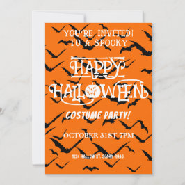 Modern Happy halloween Costume Party Fladdermus Or Inbjudningar