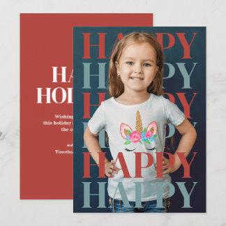 Modern Happy Holidays Photo Card Julkort