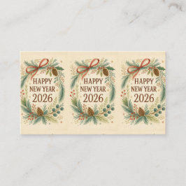 modern happy new year 2026 business card visitkort