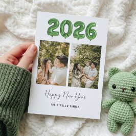 Modern Happy New Year Photo Collage 2026 | Elegant Julkort