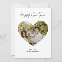 Modern Happy New Year Photo Collage Card | Elegant Julkort