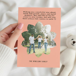 Modern Happy New Year Photo Collage Card | Elegant Julkort