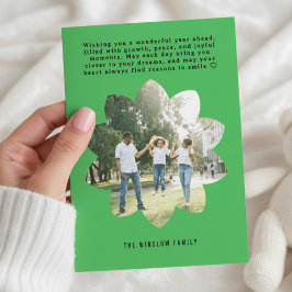 Modern Happy New Year Photo Collage Card | Elegant Julkort