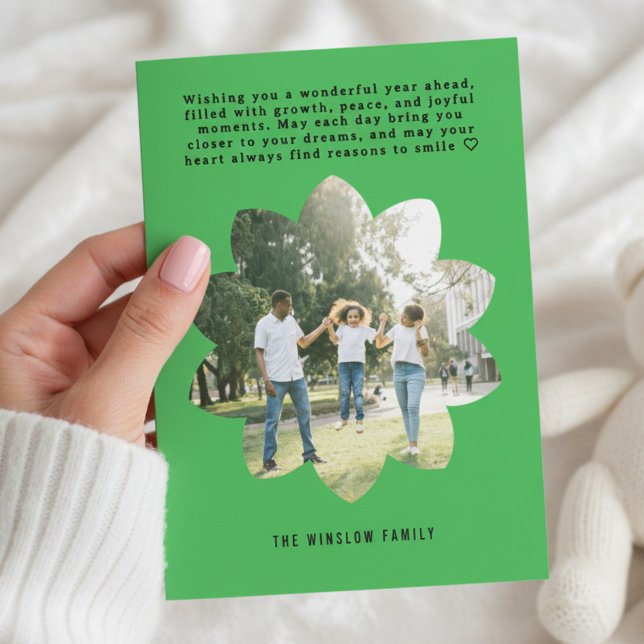 Modern Happy New Year Photo Collage Card | Elegant Julkort (Skapare uppladdad)