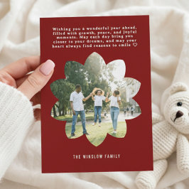 Modern Happy New Year Photo Collage Card | Elegant Julkort