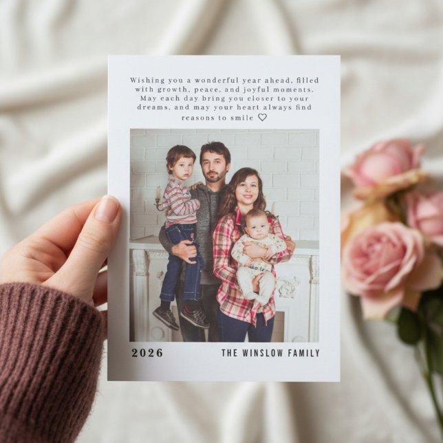 Modern Happy New Year Photo Collage Card | Elegant Julkort (Skapare uppladdad)