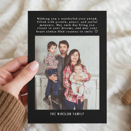 Modern Happy New Year Photo Collage Card | Elegant Julkort