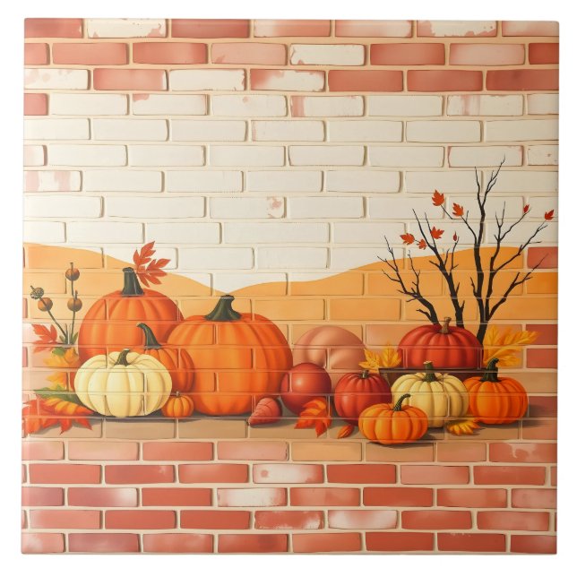 Modern Happy thanksgiving Bevackert Fall Kakelplatta (Framsidan)